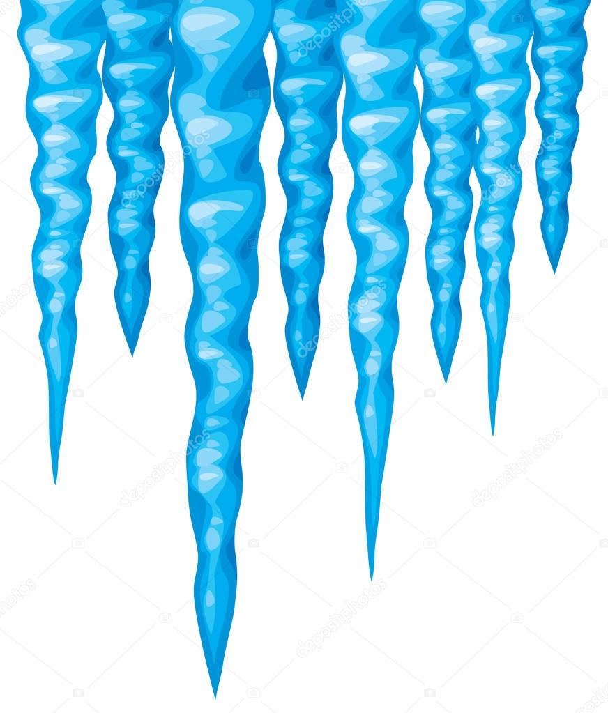 vector illustration of shiny icicles