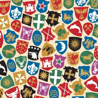 arka plan deseni arması koleksiyonu (Hanedanlık armaları tasarımı ile)