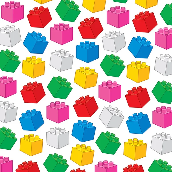 Motif de fond avec des blocs de construction en plastique (éléments de construction de jouets illustration vectorielle ) — Image vectorielle