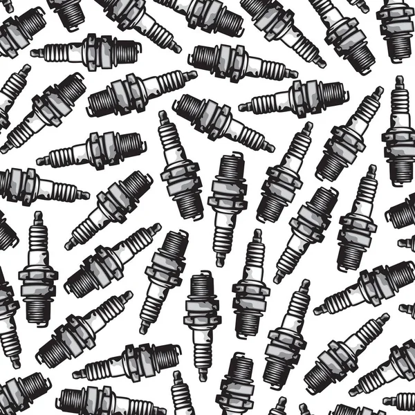 Background pattern with spark plugs — Stock Vector