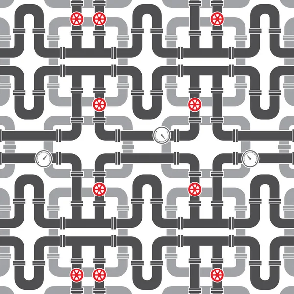 バルブ ベクトル図 (パイプラインの設計とパイプと背景パターン) — ストックベクタ