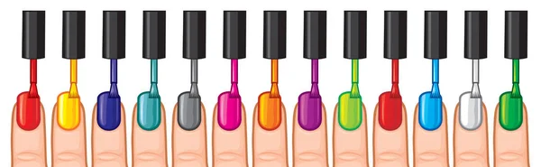 Nagellack i olika färger — Stock vektor