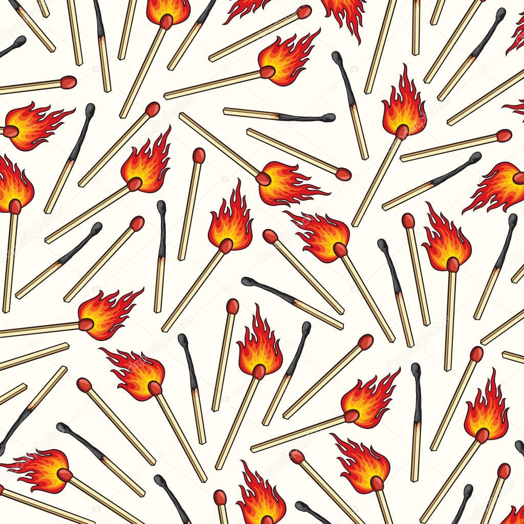 background pattern with safety matches