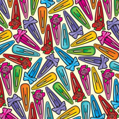 arka plan deseni ile saç tokaları