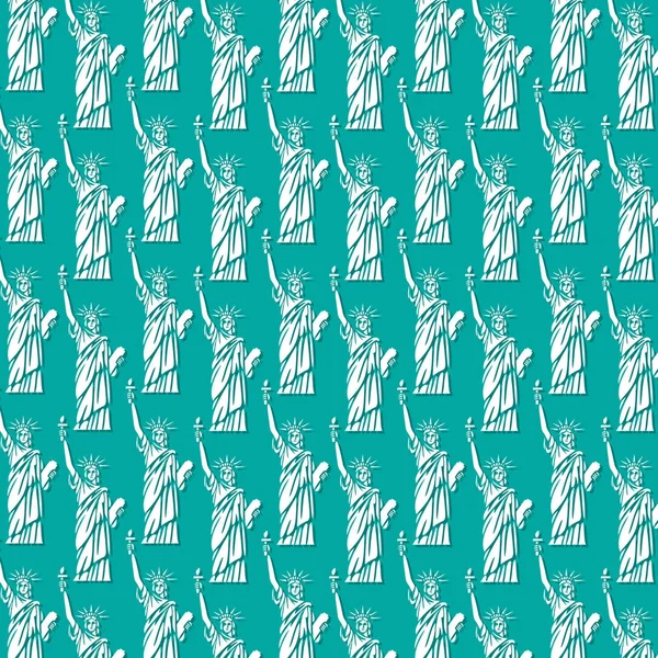 Patroon van de achtergrond met de Statue of Liberty — Stockvector