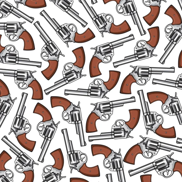 Patroon van de achtergrond met pistool (pistool, oude revolver) — Stockvector