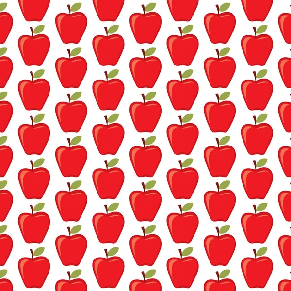 รูปแบบพื้นหลังที่มีแอปเปิ้ลสีแดง — ภาพเวกเตอร์สต็อก