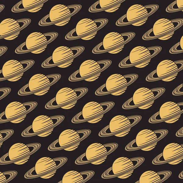 土星の惑星と背景パターン — ストックベクタ