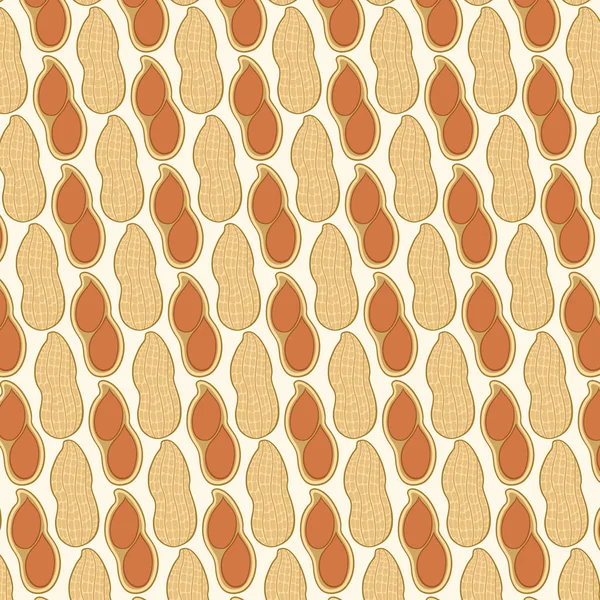 Motif de fond avec arachide dans la coquille — Image vectorielle