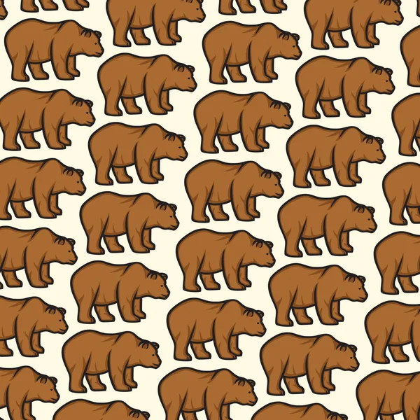 Hintergrund Muster mit wildem Bären — Stockvektor