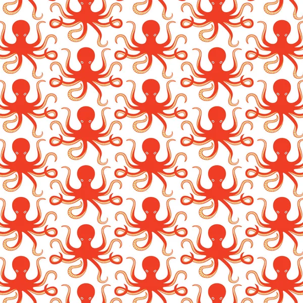 Patroon van de achtergrond met octopus — Stockvector