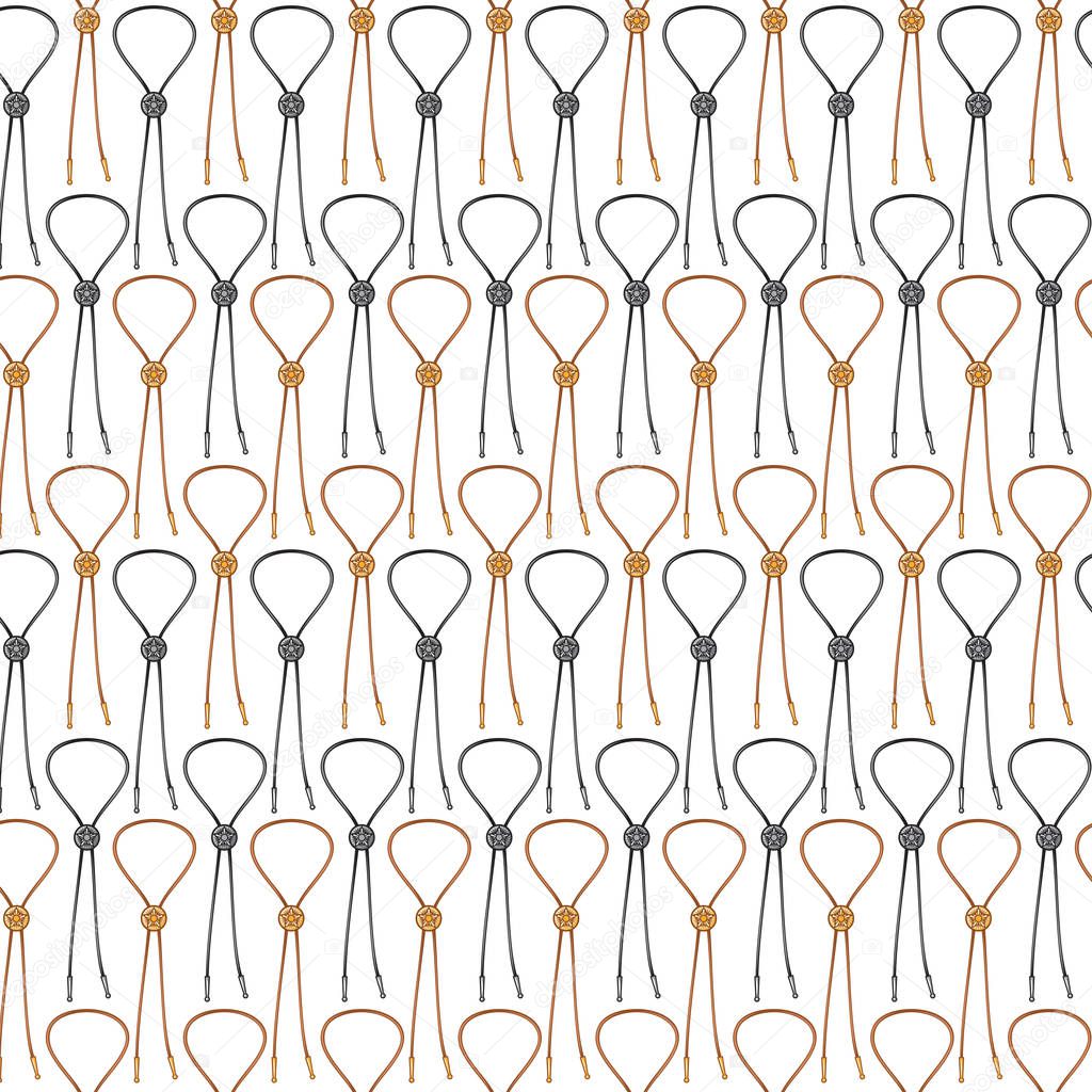 background pattern with cowboy bolo ties