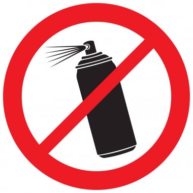 aerosol sprey yok (yasağı simgesi)