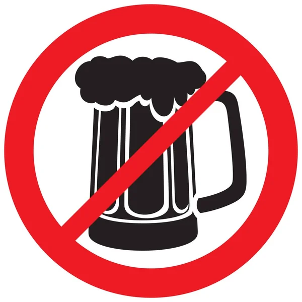 Bira Yok Sembol Yasaklayan Alkol Yok — Stok Vektör