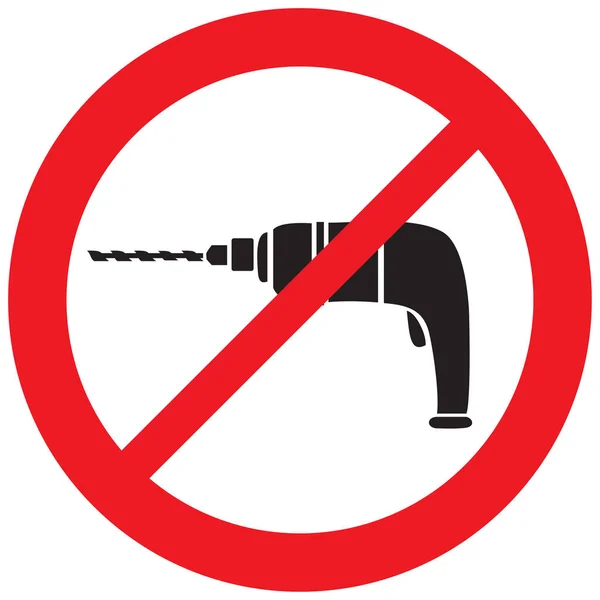 Symbol Für Das Verbot Von Elektrobohrmaschinen Nicht Erlaubt — Stockvektor