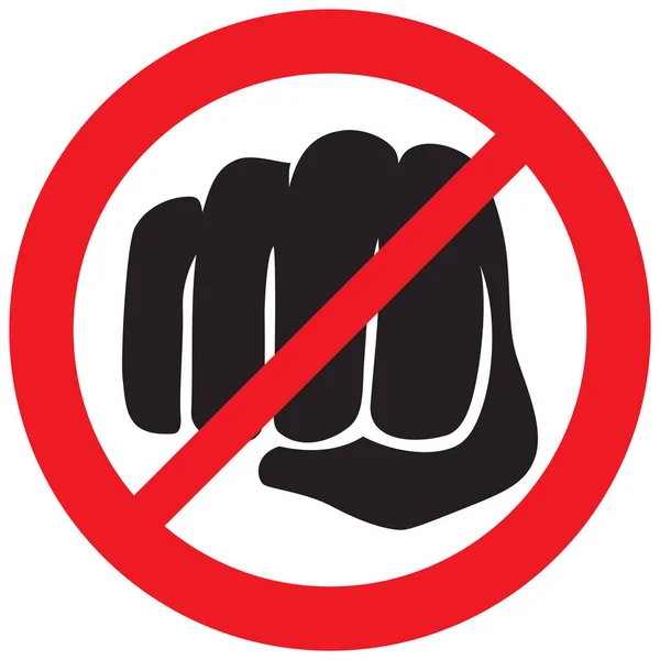 Fist Punching Allowed Sign Violence Prohibition Icon — Stock Vector