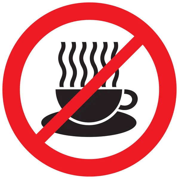 Teken Met Koffie Kopje Teken Verbod Icon Niet Toegestaan Symbool — Stockvector