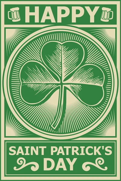 Feliz Día San Patricio Cartel — Vector de stock