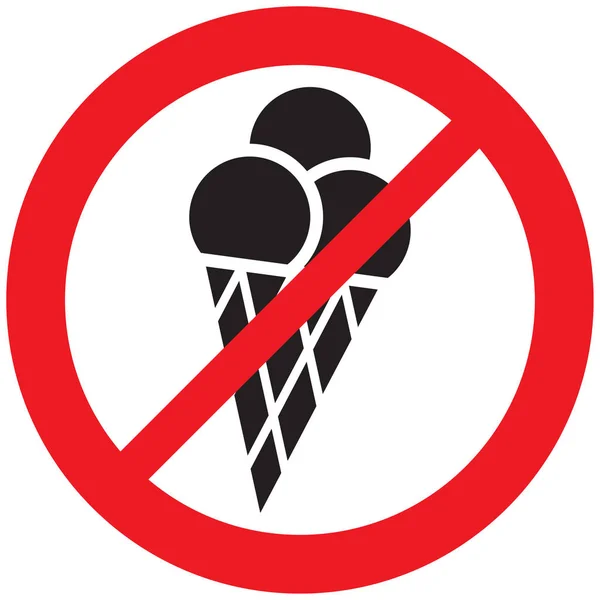 Cono Helado Permite Signo Icono Prohibición — Archivo Imágenes Vectoriales