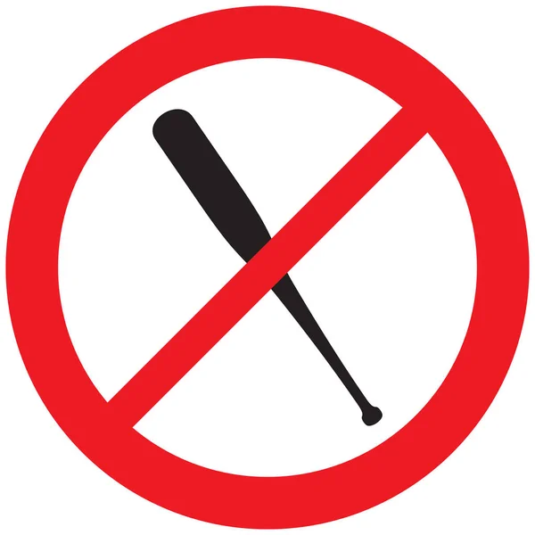 没有棒球蝙蝠标志 禁止图标 不允许的符号 — 图库矢量图片