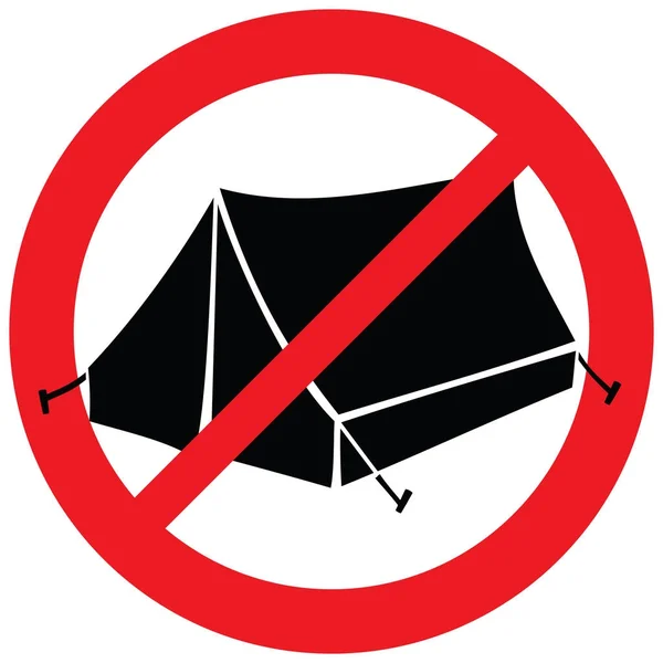 Camping Sign Tents Allowed Symbol Prohibition Icon — Stock Vector