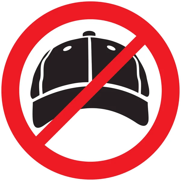 Aucun Signe Chapeau Icône Interdiction Symbole Interdit — Image vectorielle