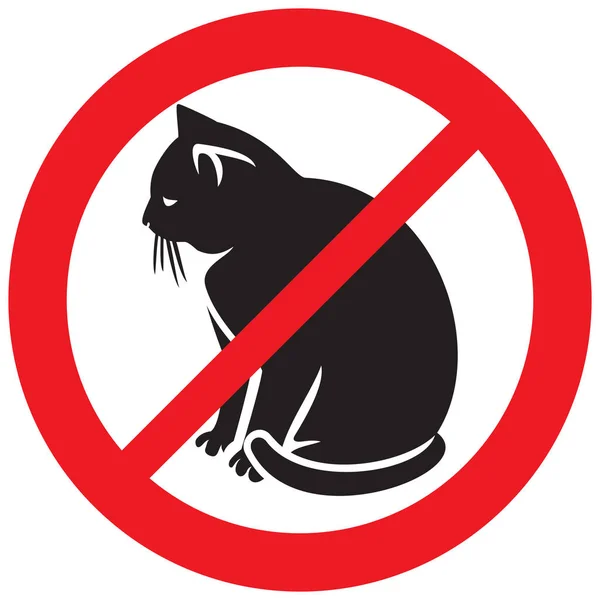 Pas Signe Chat Icône Interdiction Symbole Interdit — Image vectorielle