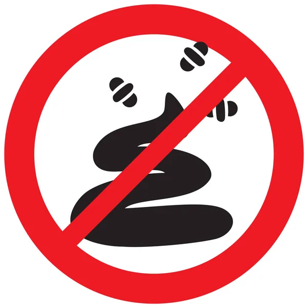 Oznak Poop Psa Ikona Zakazu Nie Wolno Symbol — Wektor stockowy