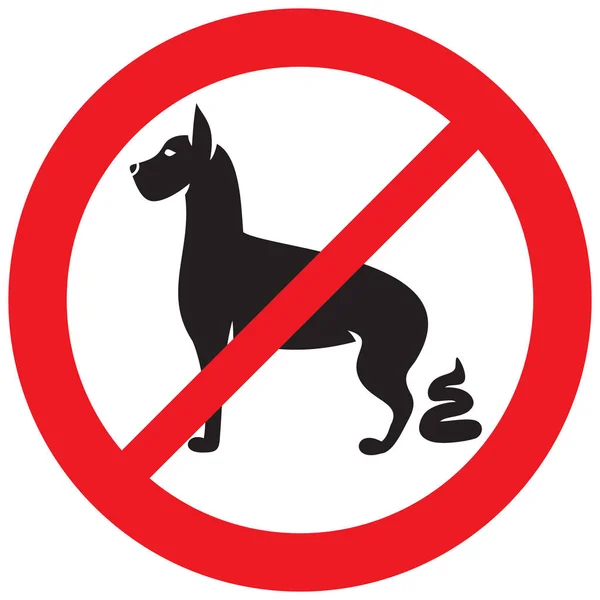 Pas Signe Crotte Chien Icône Interdiction Symbole Interdit — Image vectorielle