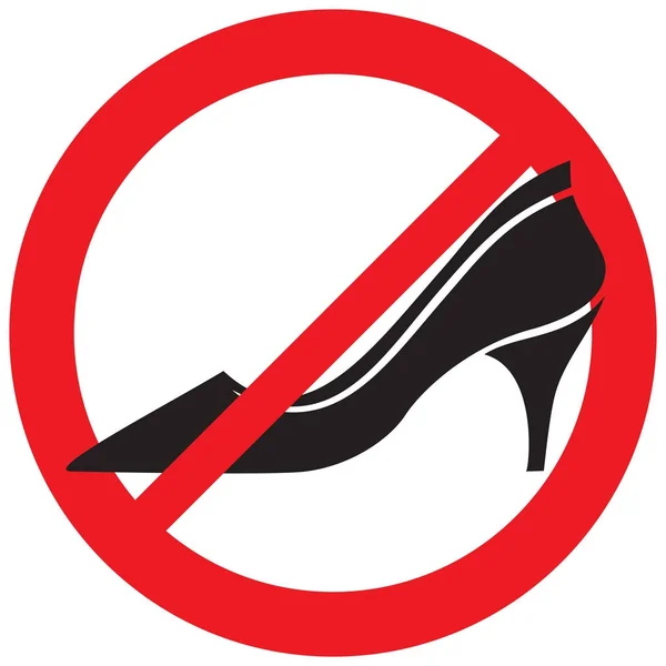 High Heel Shoes Sign Prohibition Icon — Stock Vector