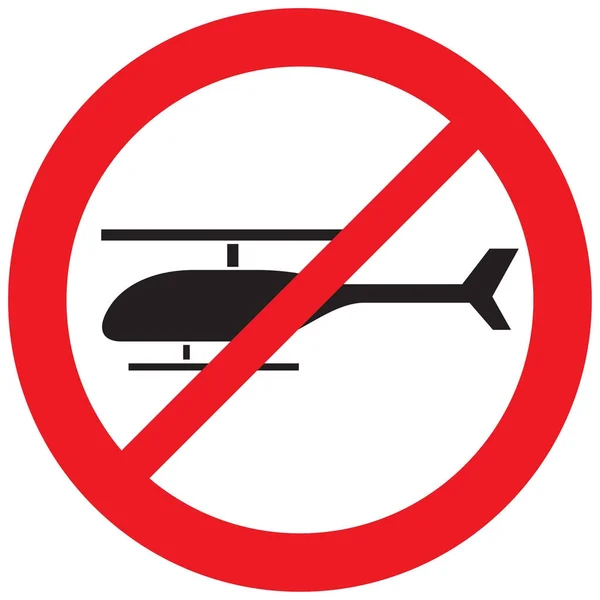 Ningún Signo Helicóptero Icono Prohibición — Vector de stock