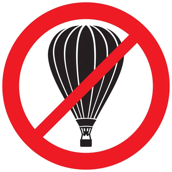 Kein Heißluftballon Schild Nicht Erlaubt Verbotsikone — Stockvektor