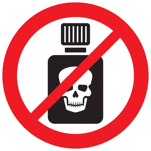 Poison Non Autorisé Signe Icône Interdiction — Image vectorielle