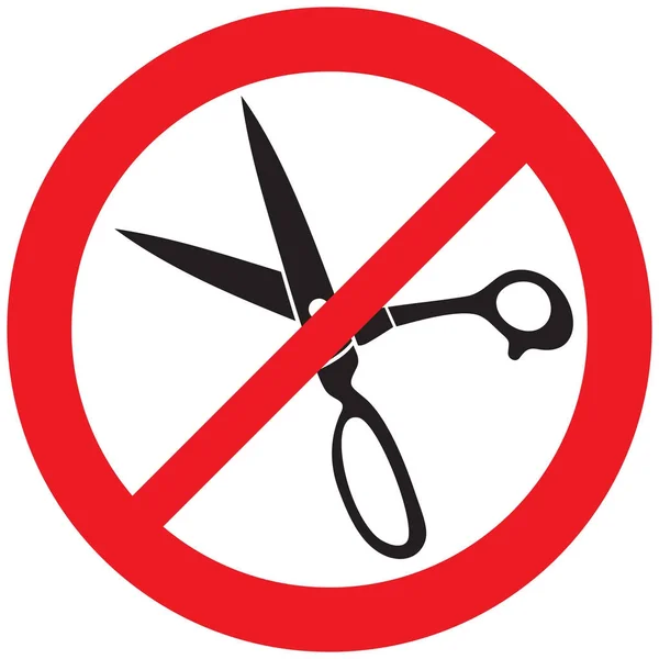 Scissors Sign Prohibition Symbol Allowed Icon — Stock Vector