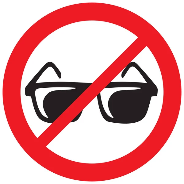 Ingen Solbriller Tegn Forbud Ikon Ikke Tilladt Symbol – Stock-vektor