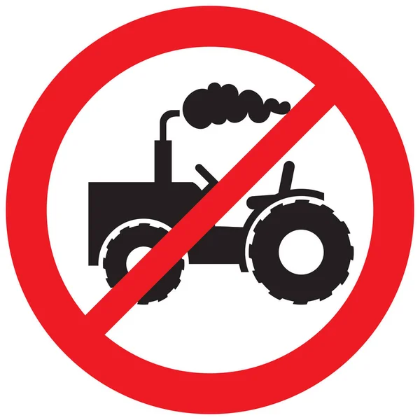 Sin Señal Tractor Icono Prohibición — Archivo Imágenes Vectoriales