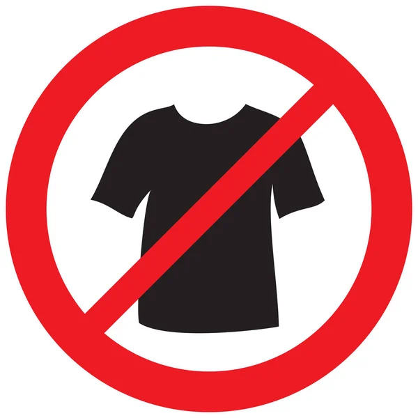 Nessun Segno Shirt Simbolo Divieto Icona Non Consentita — Vettoriale Stock