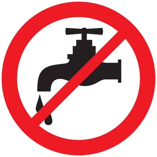 Kein Wasserhahn Symbol — Stockvektor