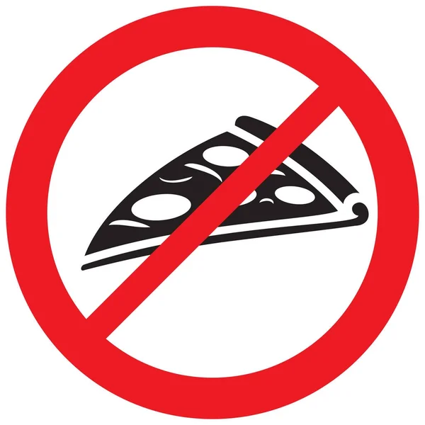 Inga Fastfood Tecken Pizza Inte Tillåtna Tecken Förbud Ikonen — Stock vektor