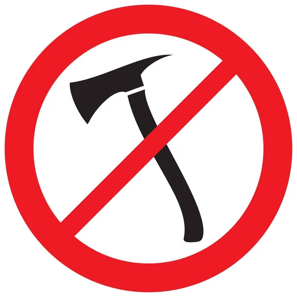 禁止的斧头标志 不允许图标 — 图库矢量图片