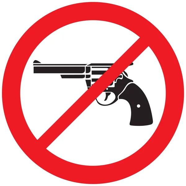 Revolver Pistolet Non Autorisé Signe — Image vectorielle