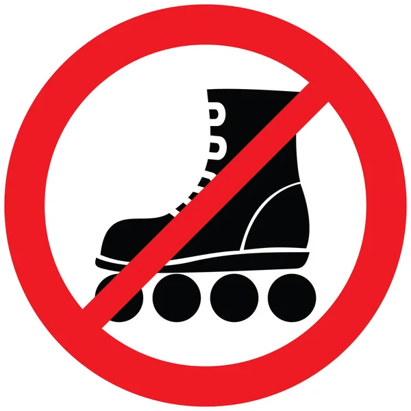 Roller Skate Allowed Sign Prohibition Icon — Stock Vector