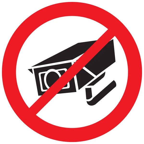 Camera Securitate Semnul Interzis Pictograma Interzicere Simbol Interzis — Vector de stoc