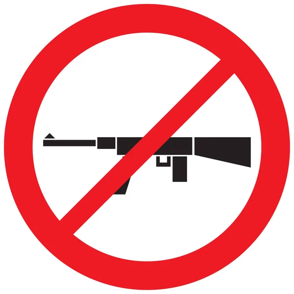 Zbraň Není Povolen Znak Přestat Kulomet — Stockový vektor