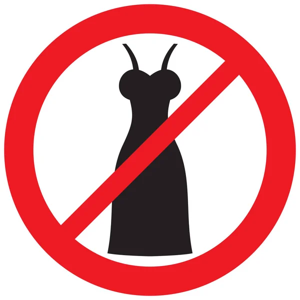 Mujeres Vestido Signo Prohibido Icono Prohibición — Vector de stock