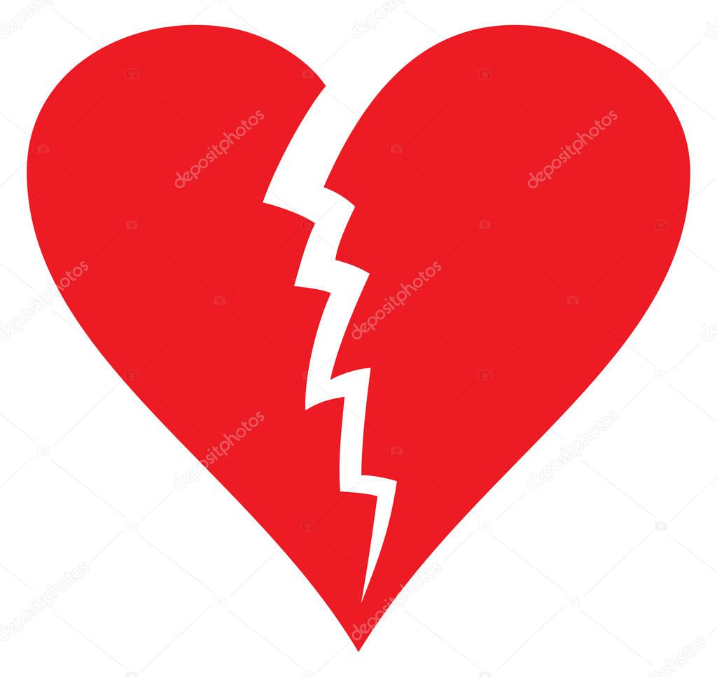broken heart vector illustration