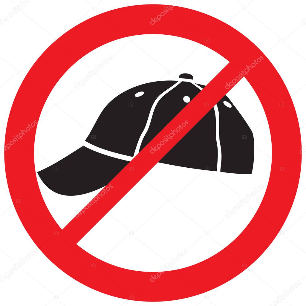 no cap sign (prohibition icon, not allowed symbol)