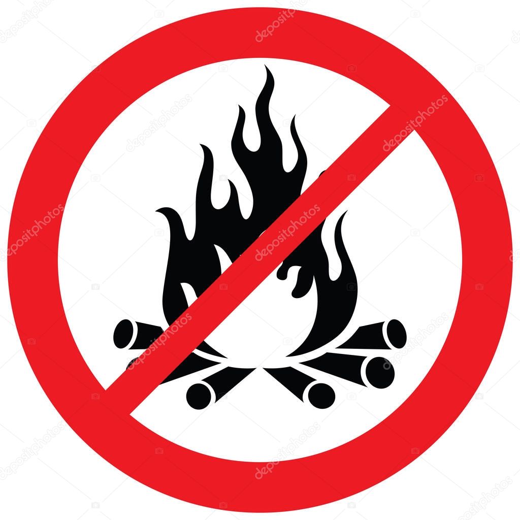 no fire sign (prohibition icon, not allowed sign)
