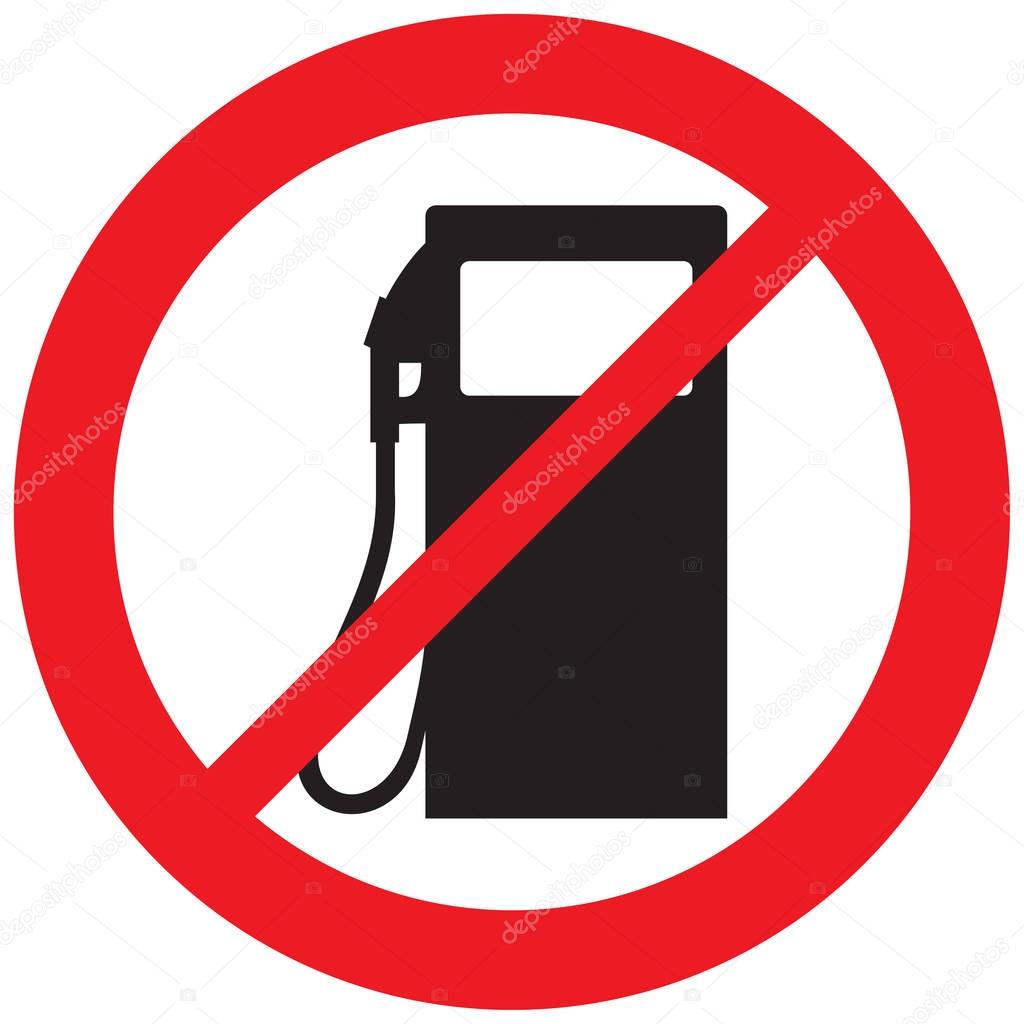 petrol station icon not allowed sign