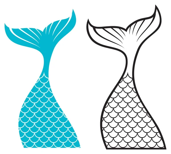 Mermaid Tail Design Vector Illustration — Stock Vector
